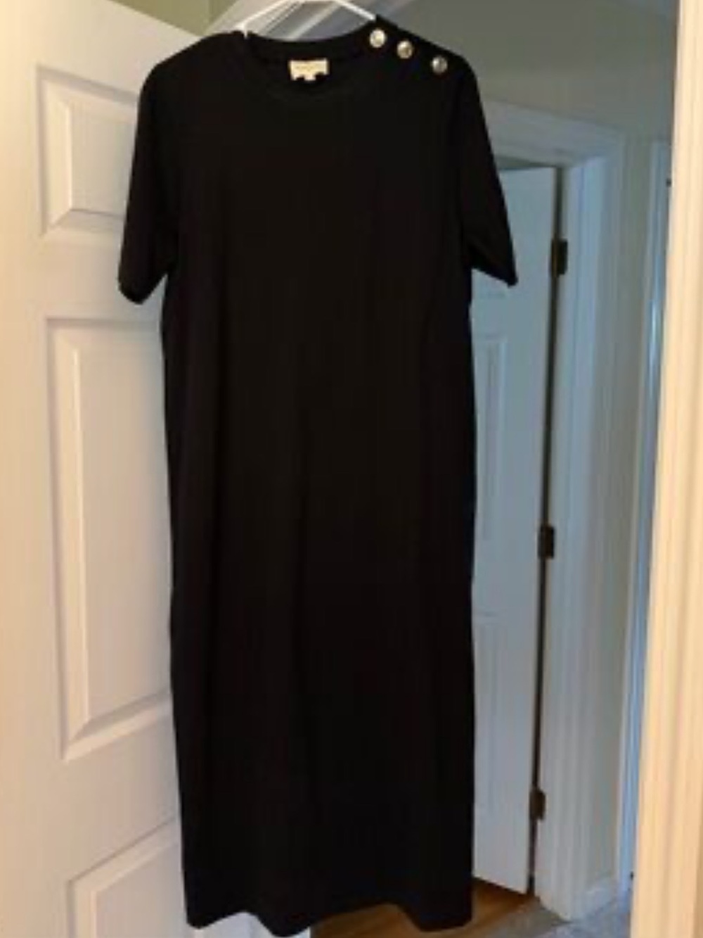Sezane Black Maxi T-Shirt Dress